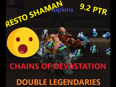 WoW 9.2 Resto Shaman - CHAINS OF DEVASTASTION WHUT????? - HoA +10 - Double Legendaries