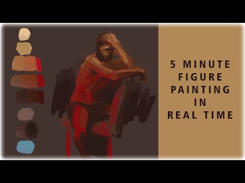 5 Minute Real Time Figurative Process, black male model figure drawing in Photoshop : Part 1