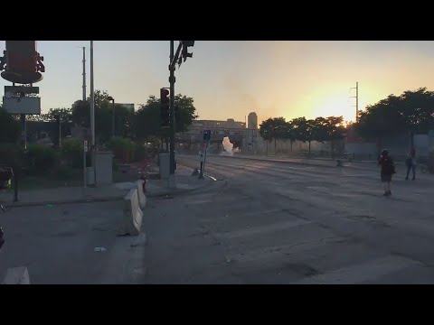 Tear gas near the Third Precinct in Minneapolis on May 29