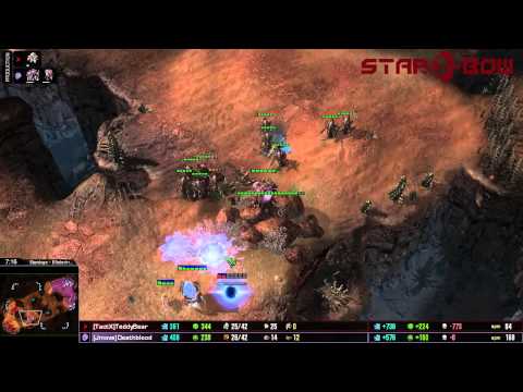 TeddyBear (p) Vs DeathBlood (z) - Starbow game - On Blistering Sands