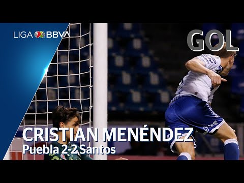 Gol de C. Menéndez | Puebla 2 - 2 Santos | Liga BBVA MX - CL 2020  - Jornada 5