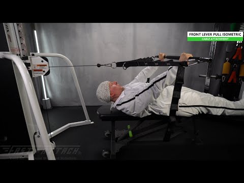 Cable | Front Lever Pull Isometric | Flat Bench | Long Bar | Fast-Attach All In 1 Fitness Strap