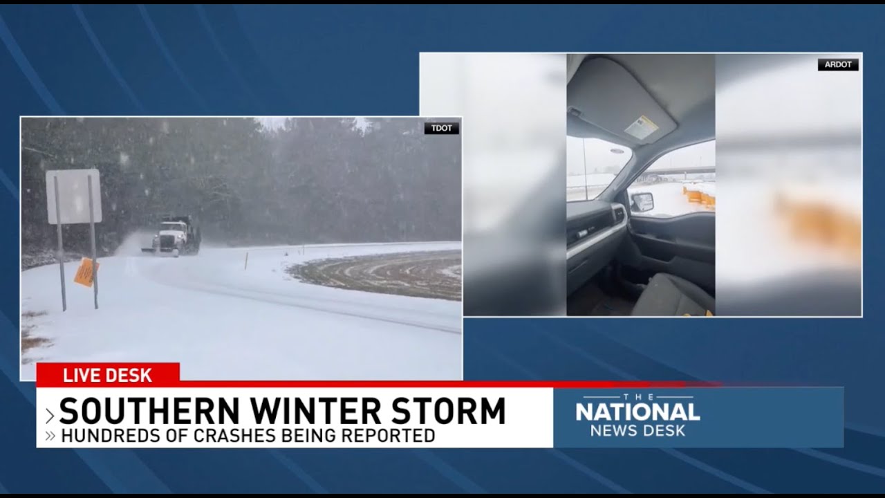 Winter storm descends into Deep South, dumping snow and ice