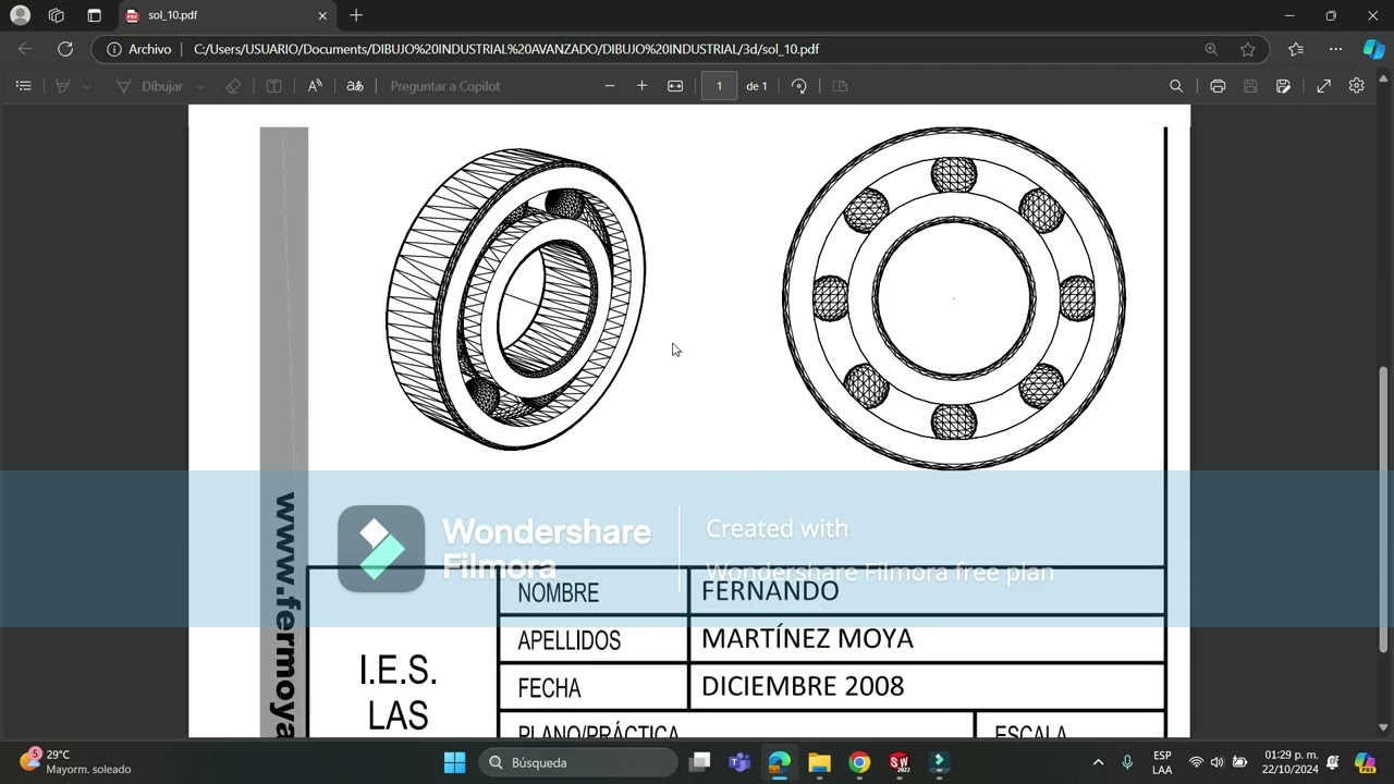 RODAMIENTO 3D SOLIDWORKS