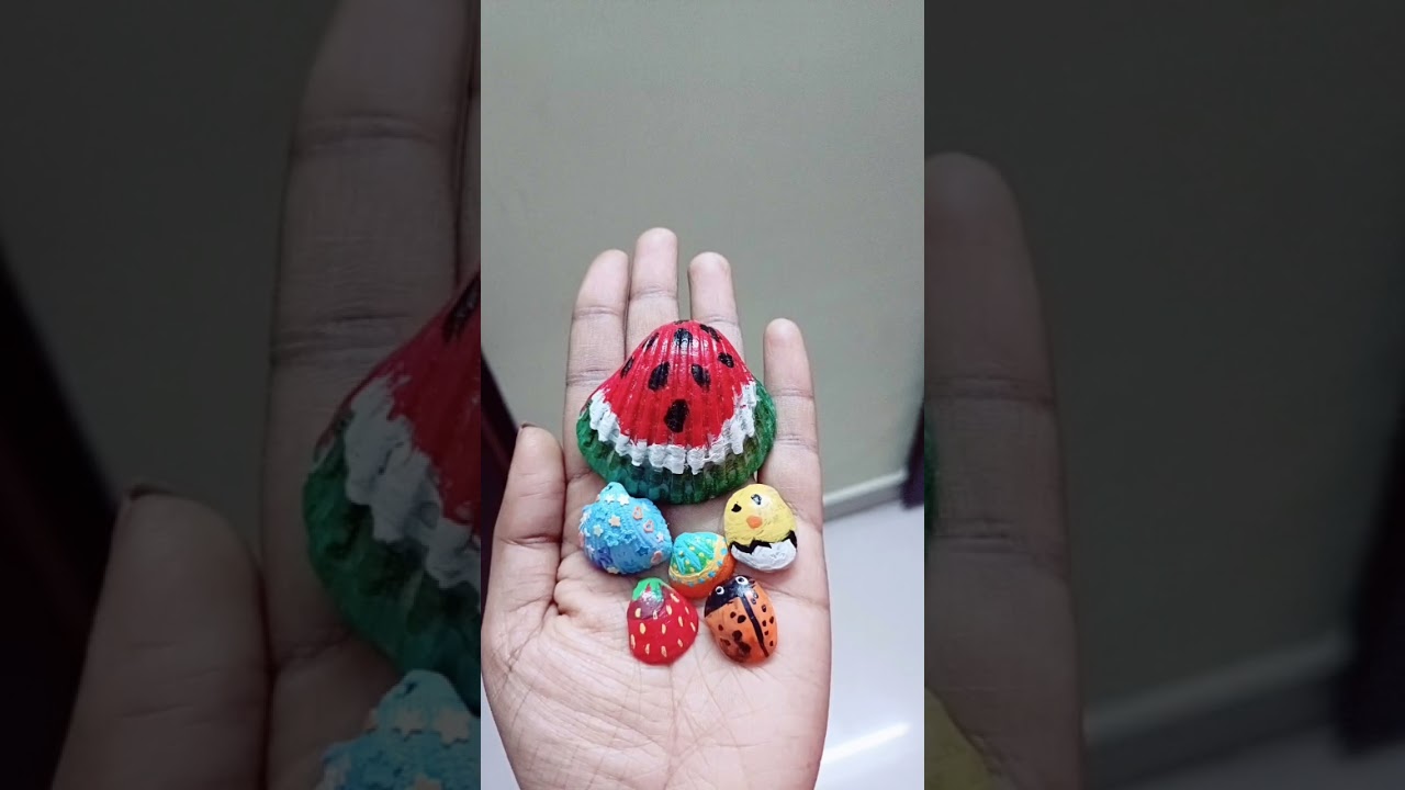cute sea shell art for kids🐚|kids activities #seashellart #crafts