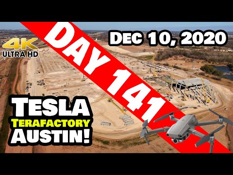 Tesla Gigafactory Austin 4K  Day 141 - 12/10/20 - Terafactory TX - TONS OF PROGRESS - TIME LAPSES!