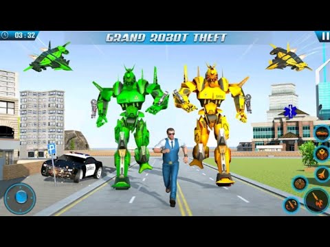 Transforming Robot Theft Game : US Agent Steal Robot Car - Android iOS Gameplay