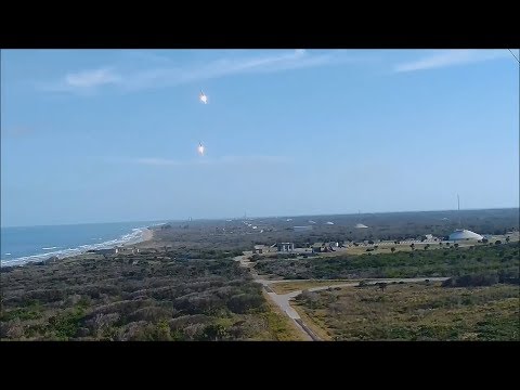 Spacex Falcon Heavy Booster landing - Sonic boom