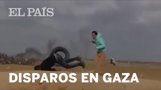 FRANJA DE GAZA: Un palestino es disparado por la espalda | Internacional