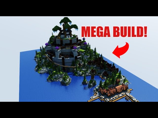 Medieval Castle Mega Build + Town and Port Minecraft Map