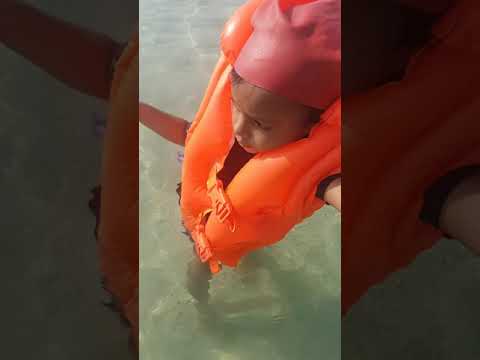 Playing in the beach