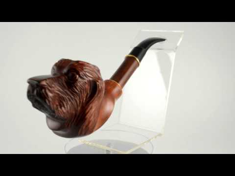 8" 3D Handmade stylish pear smoking pipe *Spaniel* - 20cm. Cooling & 9mm filter