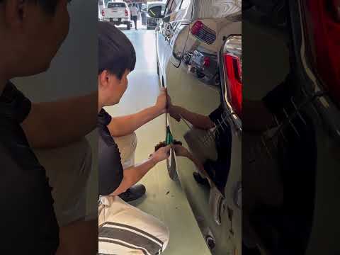 Rear bumper adjustment, Toyota Camry #carrepair #carbodyrepair