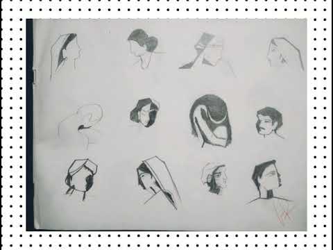 Elements of figure composition. faces for human figure composition