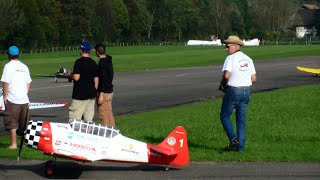 R/C Warbirds Dogfight/Air-Race 6x Airplane fly together Hausen Flugtag 2014