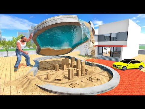 Giant Franklin Found Secret Sand City in Swimming Pool - INDIAN BIKES DRIVING 3D