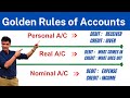 Journal Entries Rules Of Debit And Credit Golden Rules Of Accounts Class 11 Account