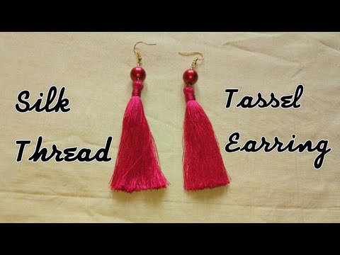 Tassel earrings / How to make silk thread Tassel earrings at home. Video