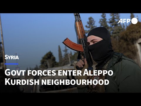 Video Thumbnail: Syrian security forces enter Aleppo neighbourhood amid clashes with Kurdish forces | AFP