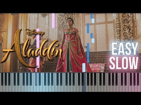 Aladdin - Speechless (Naomi Scott) 2019 |  How To Play SLOW EASY Piano Tutorial + Sheets Video