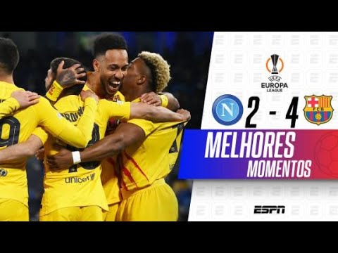 Gols e lances de Napoli x Barcelona