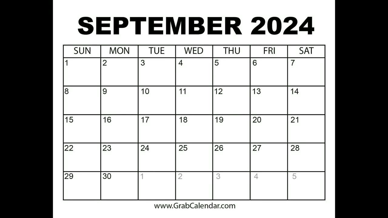 Printable September 2024 Calendar
