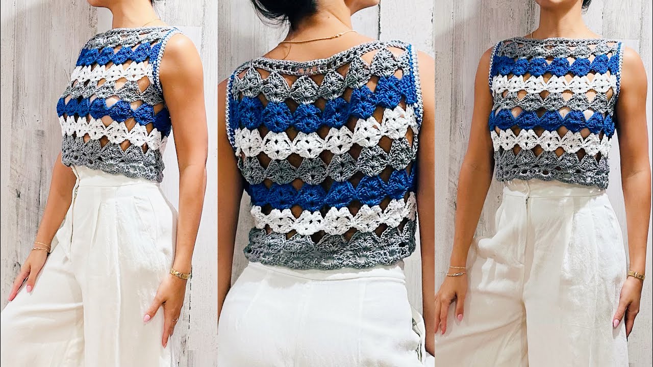 TOP, CAMISETA O BLUSA CALADA A CROCHET - TODAS LAS TALLAS ||TUTORIAL||