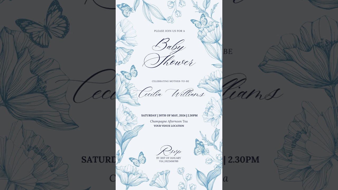 blue floral baby shower theme, printable baby shower invitation templates, baby shower ideas
