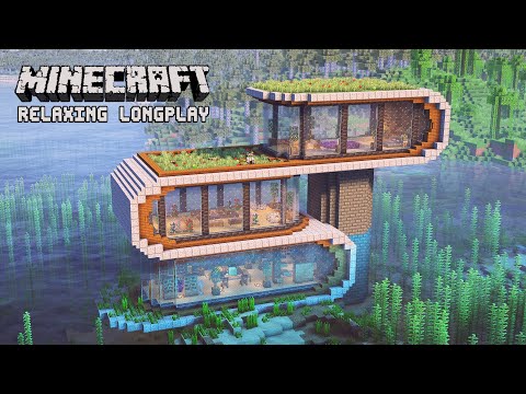 Minecraft Relaxing Longplay | We Built a Large Modern House Submerged in Water (No Commentary)
