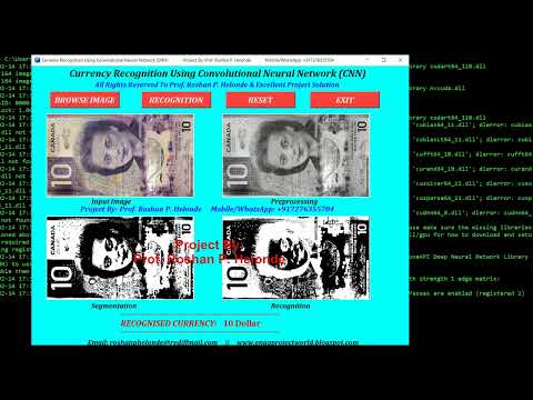 Python Code On Canadian Currency Recognition Using Neural Network Cnn Python Tensorflow Project