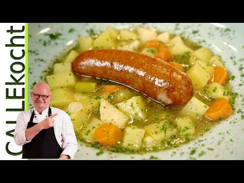 Holsteiner Kartoffelsuppe - Der wahre Kartoffeleintopf mit Mettenden.