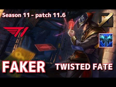 【韓国サーバー/GM】T1 Faker ツイステッドフェイト(Twisted Fate) VS アカリ(Akali) MID - Patch11.6 KR Ranked【LoL】