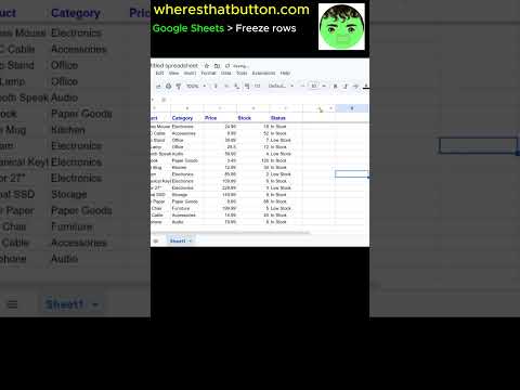 How to freeze rows in Google Sheets desktop view.