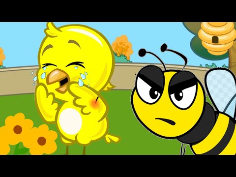 Pintinho Amarelinho perde o medo do perigo | Picado por abelha