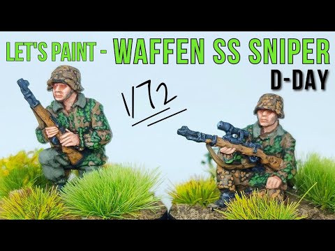 1/72 - WW2 German Waffen SS SNIPER Tutorial - SIMPLE! - AB Figures