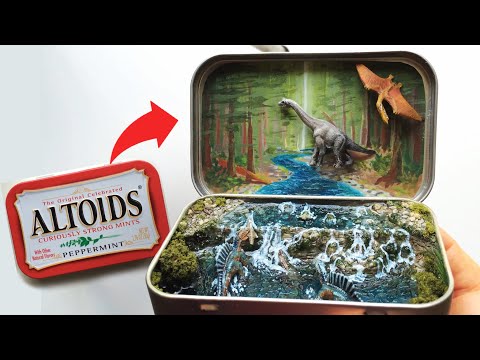 Pocket Diorama! Spinosaurus fishing in a resin waterfall.
