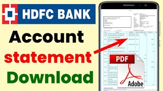 hdfc account statement download online | how to download hdfc bank account statement PDF 2023