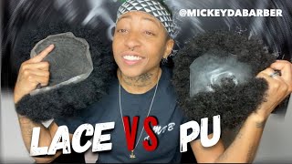 Lace vs PU Base Hair Unit by @Mickey Da Barber