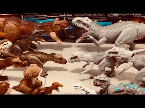 T REX VS INDOMINUS REX!!! JURASSIC WORLD!! SÚPER COLECCIÓN!!