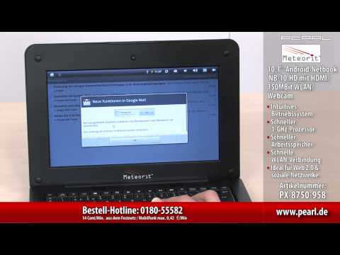 Meteorit 10,1"-Android-Netbook NB-10.HD mit HDMI/ 150MBit WLAN/ Webcam