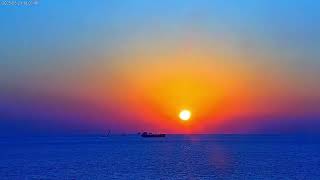 【高雄即時影像精選】高雄旗津海水浴場｜夕陽縮時攝影 2025-03-21