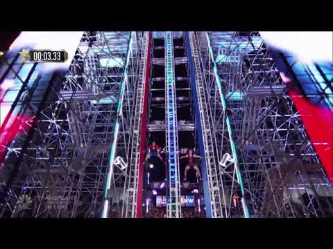 Ethan Swanson and Kevin Carbone on the Giant Spider Climb - American Ninja Warrior All Stars 2020