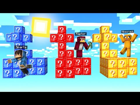 ISLA de LUCKY BLOCK MIKECRACK vs RAPTORGAMER vs SPARTA356  😂❓ MINECRAFT