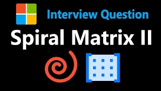 YouTube video 'Spiral Matrix II - Leetcode 59 - Python'