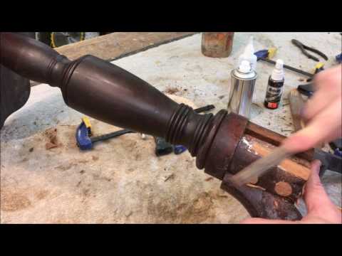 REPAIR- MAHOGANY CANDLESTAND CIRCA 1810 ( PART 1/2)  ANTIQUE RESTORATION