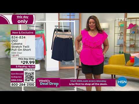 DG2 by Diane Gilman Cabana Stretch Twill PullOn Short