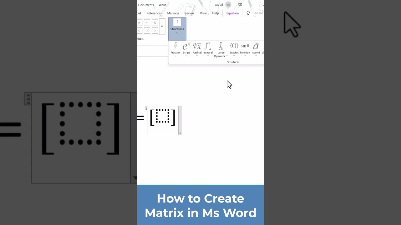 How to Create Matrix in Ms word | Mathematics in MS Word | Maths Equation in Ms word