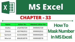 How to Hide Only First 6 Digit in MS Excel | How To Mask Numbers in MS Excel