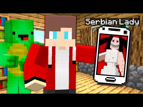 JJ and Mikey - Scary SERBIAN DANCING LADY Called JJ and Mikey at Night in Minecraft Challenge Maizen Mizen JJ Mikey