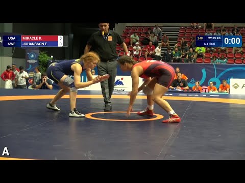 1/4 FW - 59 kg: Kayla Miracle (USA) df. E. JOHANSSON (SWE) by FALL, 6-0